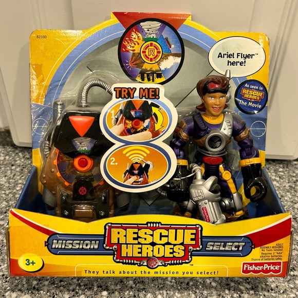 RARE Rescue Heroes Ariel Flyer 2002 Fisher Price Collectible - Picture 1 of 5